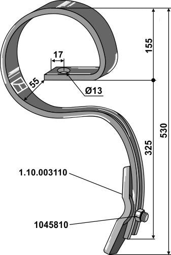 Harrow tine with share