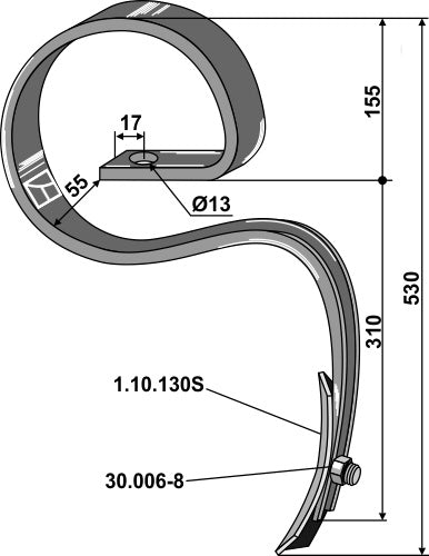 Harrow tine with share