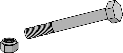 Bolt with self-locking nut - M12 - 8.8