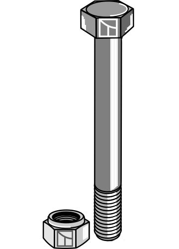 Bolt with self-locking nut - M12 - 8.8