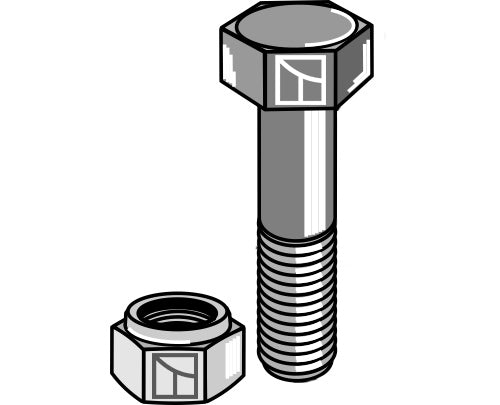 Bolt with self-locking nut - M12 - 8.8