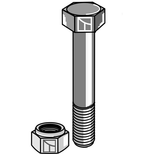 Bolt with self-locking nut - M12 - 8.8