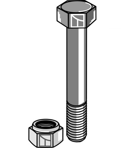 Bolt with self-locking nut - M12 - 8.8
