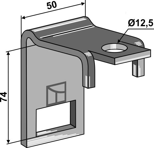 Clamp for  tine 32x12 with reinforcing spring 32x10