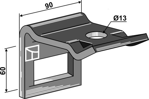 Clamp for tine 65x10