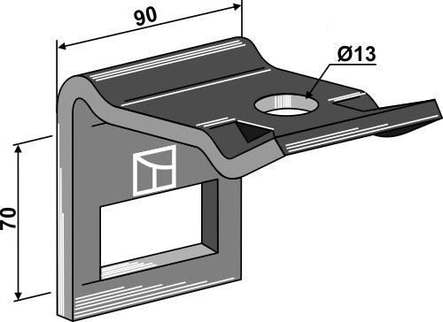 Clamp for tine 65x10