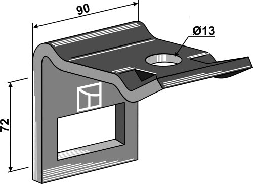 Clamp for tine 65x12