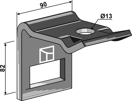 Clamp for tine 65x12