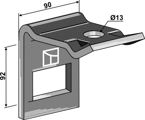 Clamp for tine 65x12