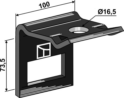 Clamp for tine 70x12