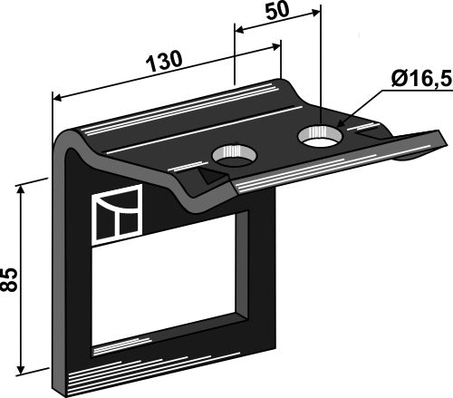 Clamp for  tine 90x13  with reinforcing spring 90x11
