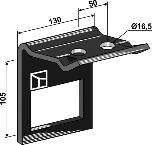 Clamp for  tine 90x13 with reinforcing spring 90x11