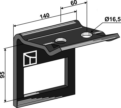 Clamp for  tine 100x14 with reinforcing spring 100x12