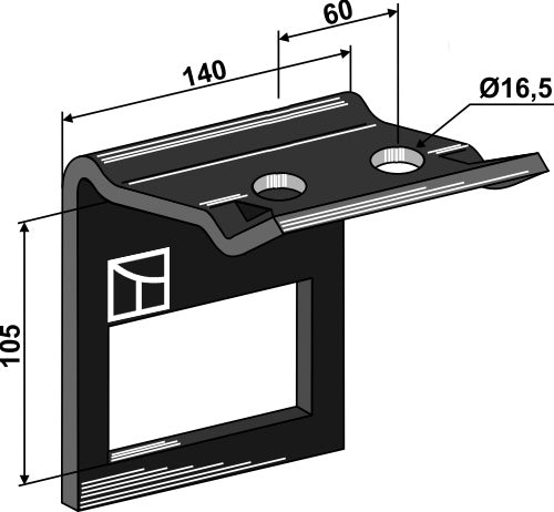 Clamp for  tine 100x14 with reinforcing spring 100x12