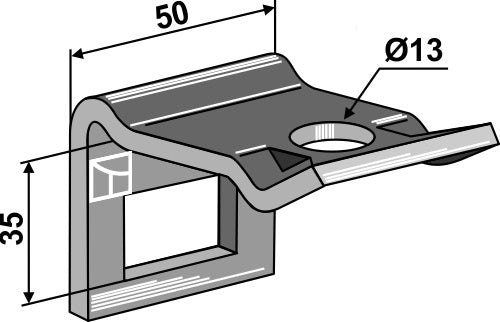 Clamp for  tine 32x10 with reinforcing spring 32x10