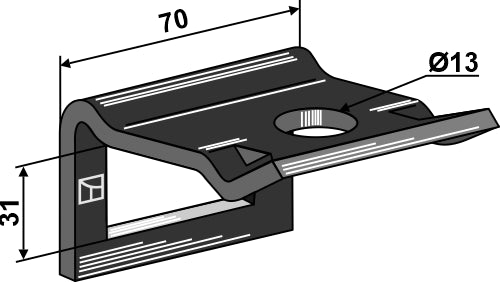 Clamp for  tine 40x20