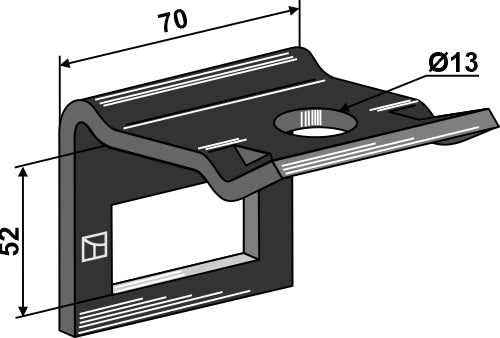 Clamp for  tine 40x12 with reinforcing spring 40x10