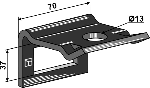 Clamp for  tine 40x12 with reinforcing spring 40x10