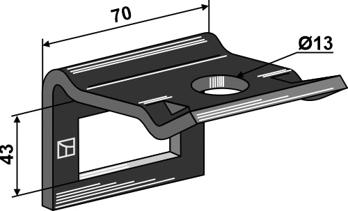 Clamp for  tine 40x12 with reinforcing spring 40x10