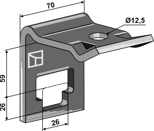 Clamp for double coil springs 25x25