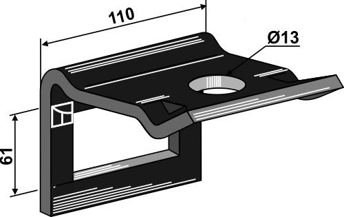 Clamp for  tine 80x10