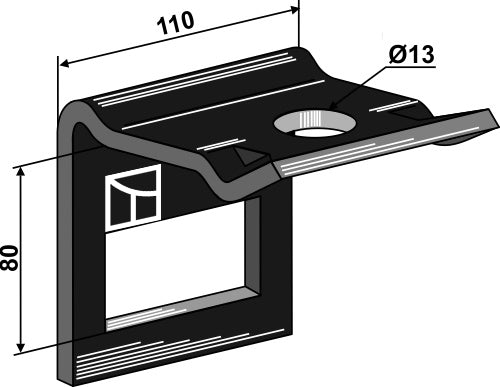 Clamp for tine 80x10