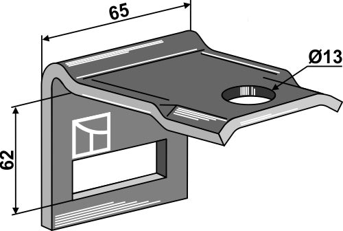 Clamp for  tine 45x12