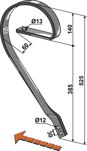 Brake tine, left