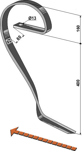 Brake tine, right