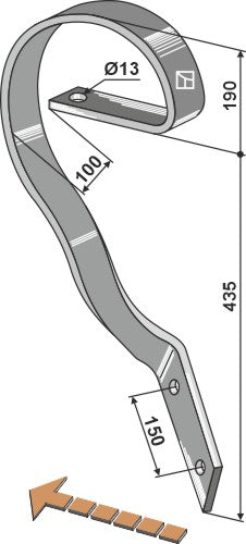 Brake tine, left