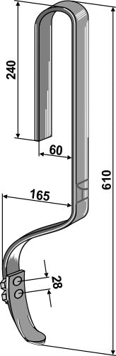 Track eradicator tine with point