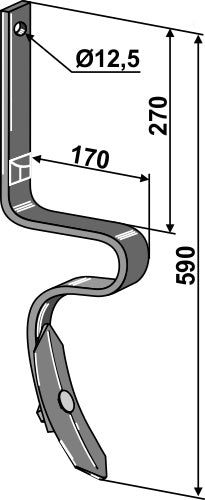 Track eradicator tine with point