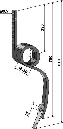 Track eradicator tine with share