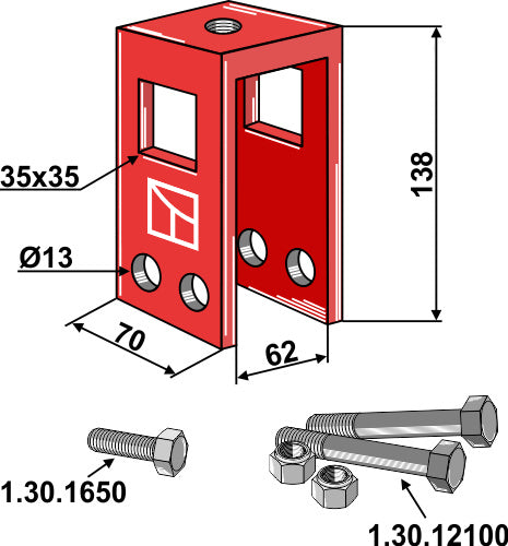 Holding device compl.