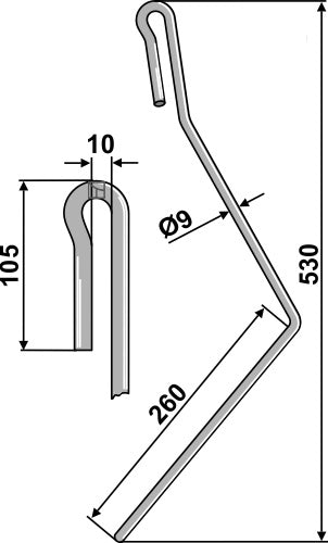 Following tine Ø9mm - outer right