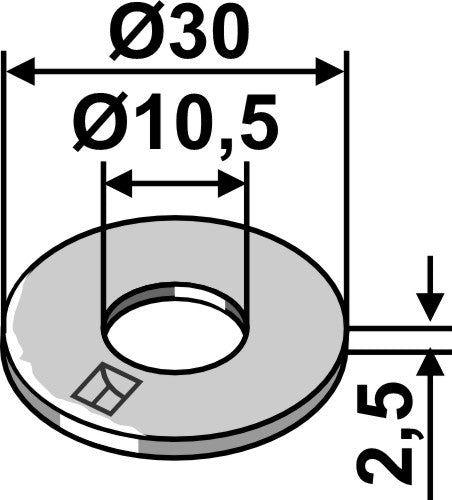 Washer Ø30x2,5xØ10,5