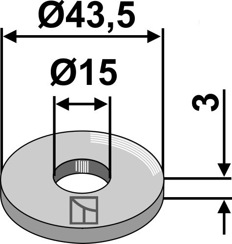 Washer Ø43,5x3xØ15