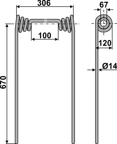 Straw tine Ø14mm