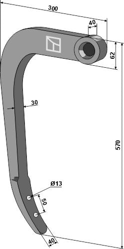 Cultivator shank - 570mm