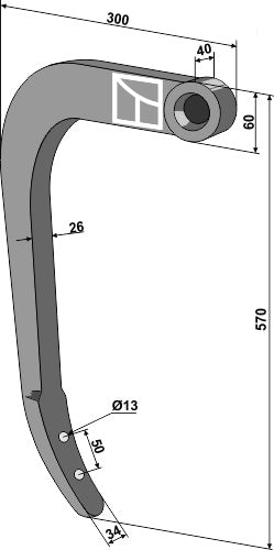 Cultivator shank - 570mm