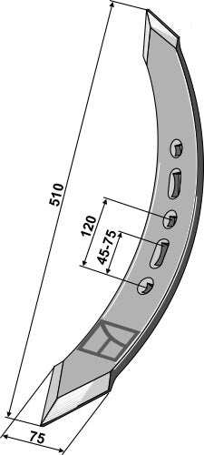 Twisted stubble point - left model