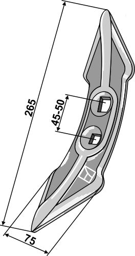Cultivator share 265mm