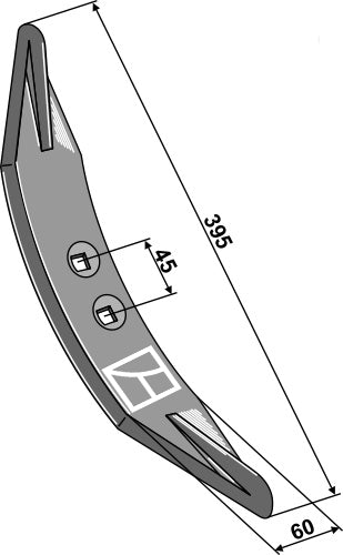 Cultivator share 395mm