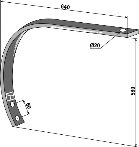 Spring tine 55x20