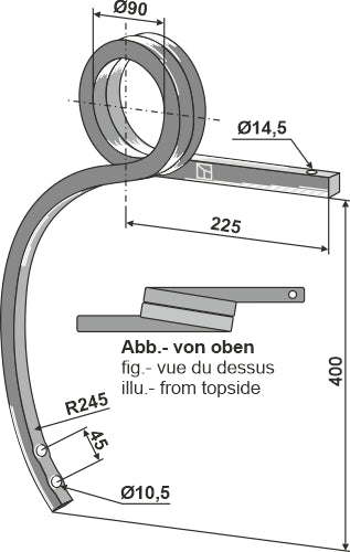 Double coil spring, right