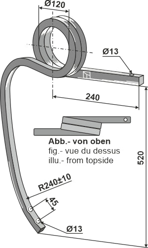 Double coil spring, left