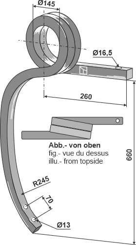 Double coil spring, right