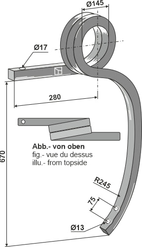 Double coil spring, left