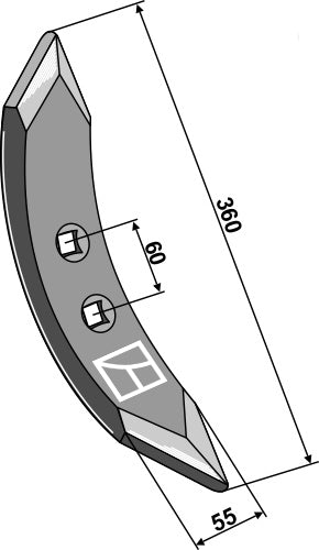 Cultivator share 360mm