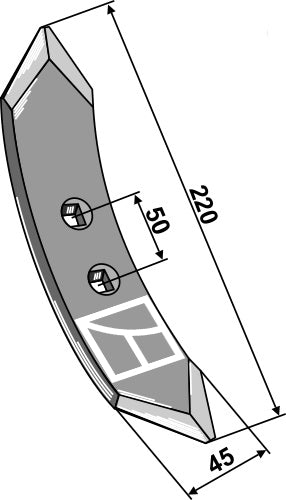 Cultivator share 220mm